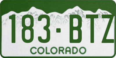 CO license plate 183BTZ
