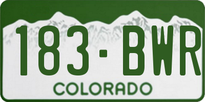 CO license plate 183BWR