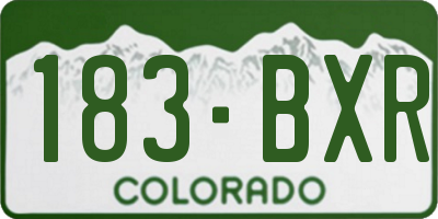 CO license plate 183BXR