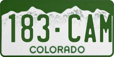 CO license plate 183CAM