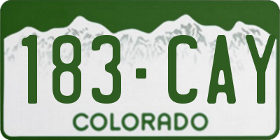 CO license plate 183CAY