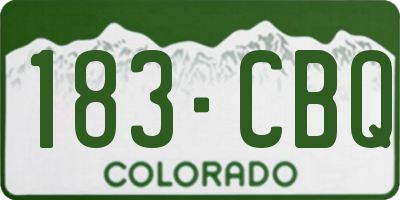CO license plate 183CBQ
