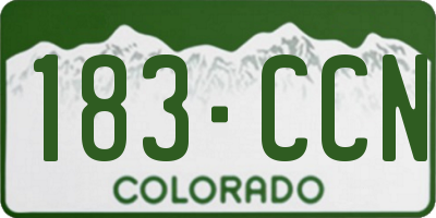 CO license plate 183CCN