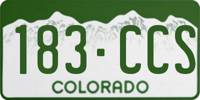 CO license plate 183CCS