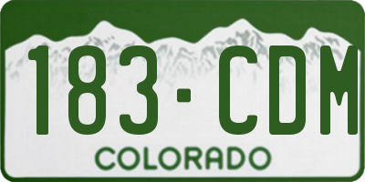 CO license plate 183CDM