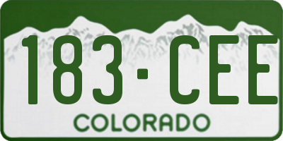 CO license plate 183CEE