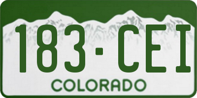 CO license plate 183CEI