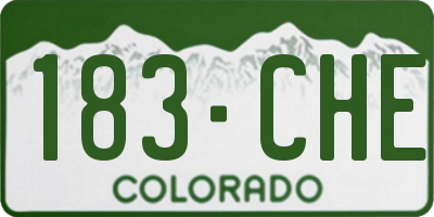 CO license plate 183CHE