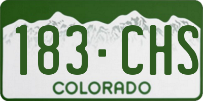 CO license plate 183CHS