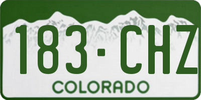 CO license plate 183CHZ