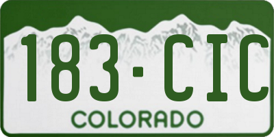 CO license plate 183CIC