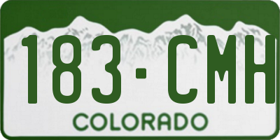 CO license plate 183CMH
