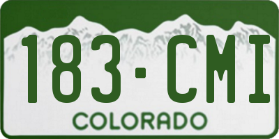 CO license plate 183CMI