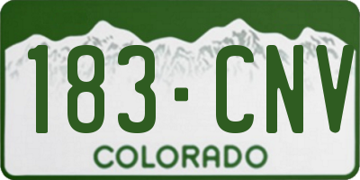 CO license plate 183CNV