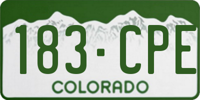 CO license plate 183CPE