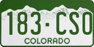 CO license plate 183CSO