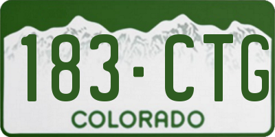 CO license plate 183CTG