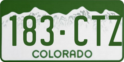 CO license plate 183CTZ