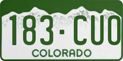 CO license plate 183CUO