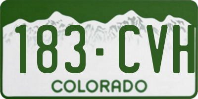 CO license plate 183CVH