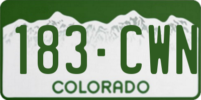 CO license plate 183CWN