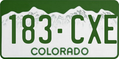 CO license plate 183CXE