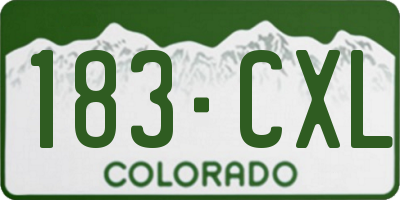 CO license plate 183CXL