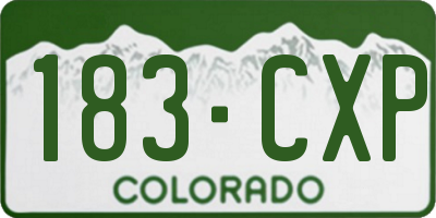 CO license plate 183CXP
