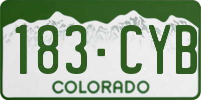CO license plate 183CYB