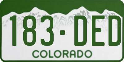 CO license plate 183DED