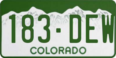 CO license plate 183DEW