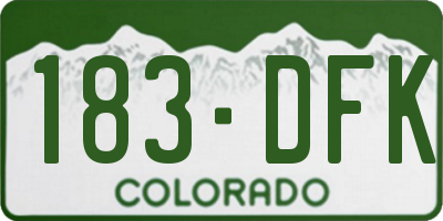 CO license plate 183DFK