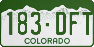CO license plate 183DFT
