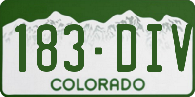CO license plate 183DIV