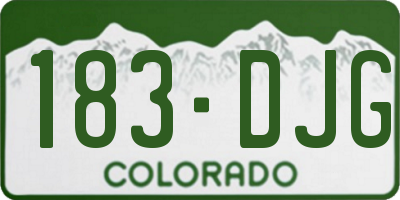 CO license plate 183DJG