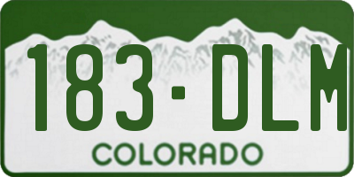 CO license plate 183DLM