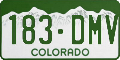 CO license plate 183DMV