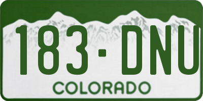 CO license plate 183DNU