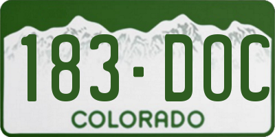 CO license plate 183DOC