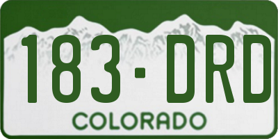 CO license plate 183DRD