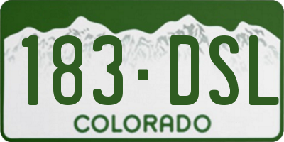 CO license plate 183DSL