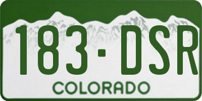 CO license plate 183DSR