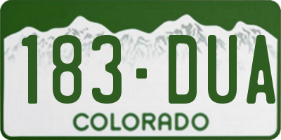 CO license plate 183DUA