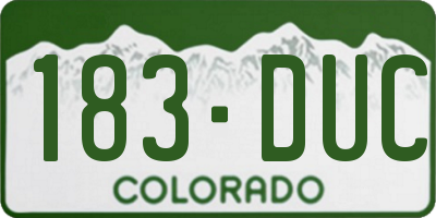 CO license plate 183DUC