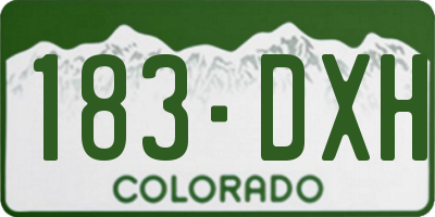 CO license plate 183DXH