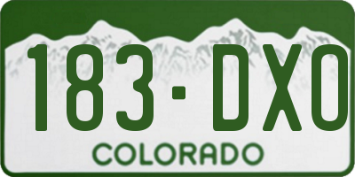 CO license plate 183DXO