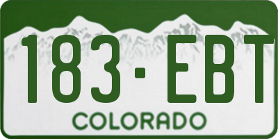 CO license plate 183EBT
