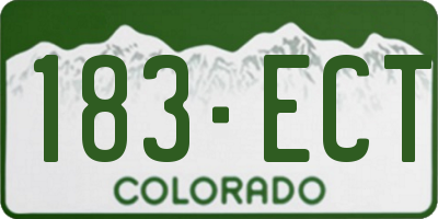 CO license plate 183ECT