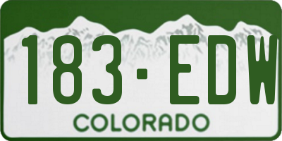 CO license plate 183EDW