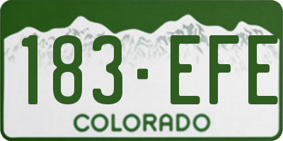CO license plate 183EFE